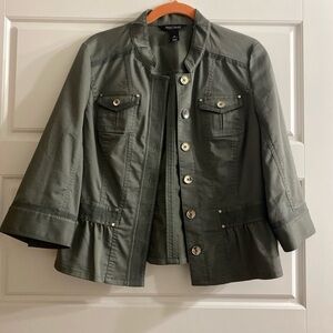 White House black market army green jack